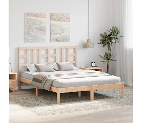 vidaXL Lovos rėmas, 150x200cm, medienos masyvas, didelis