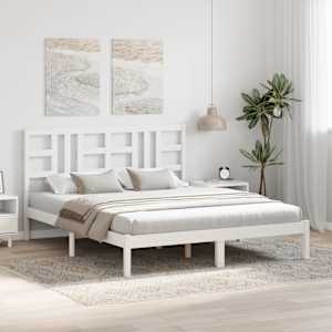 vidaXL Lovos rėmas, baltos spalvos, 160x200cm, medienos masyvas