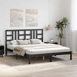 vidaXL Lovos rėmas, juodas, 160x200cm, medienos masyvas