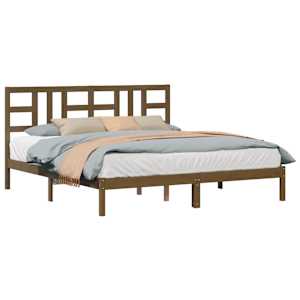 vidaXL Lovos rėmas, medaus rudas, 180x200cm, mediena, itin didelis