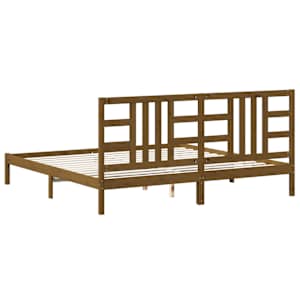 Rám postele medově hnědý masivní dřevo 200 x 200 cm - obrázek 5