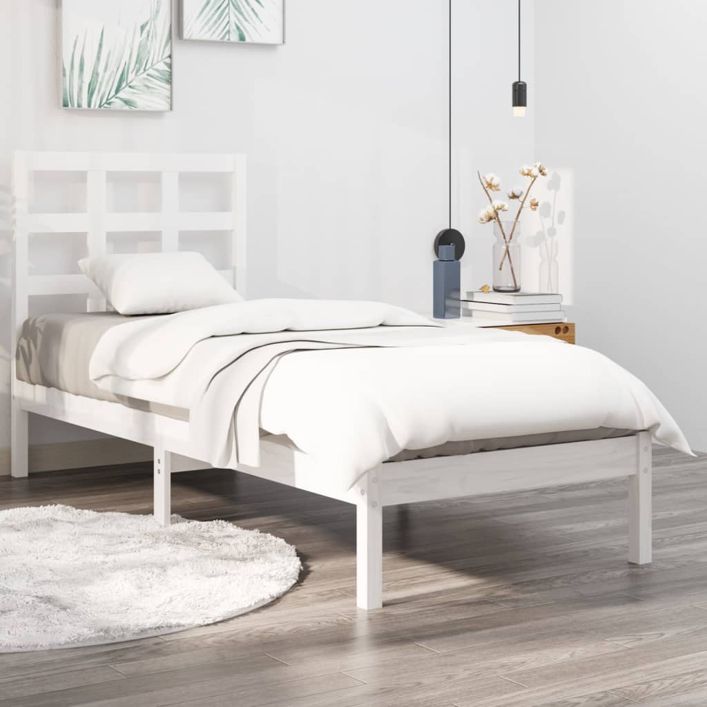 Sengeramme i massivt fyrretræ - Small Single 75x190 cm, hvid