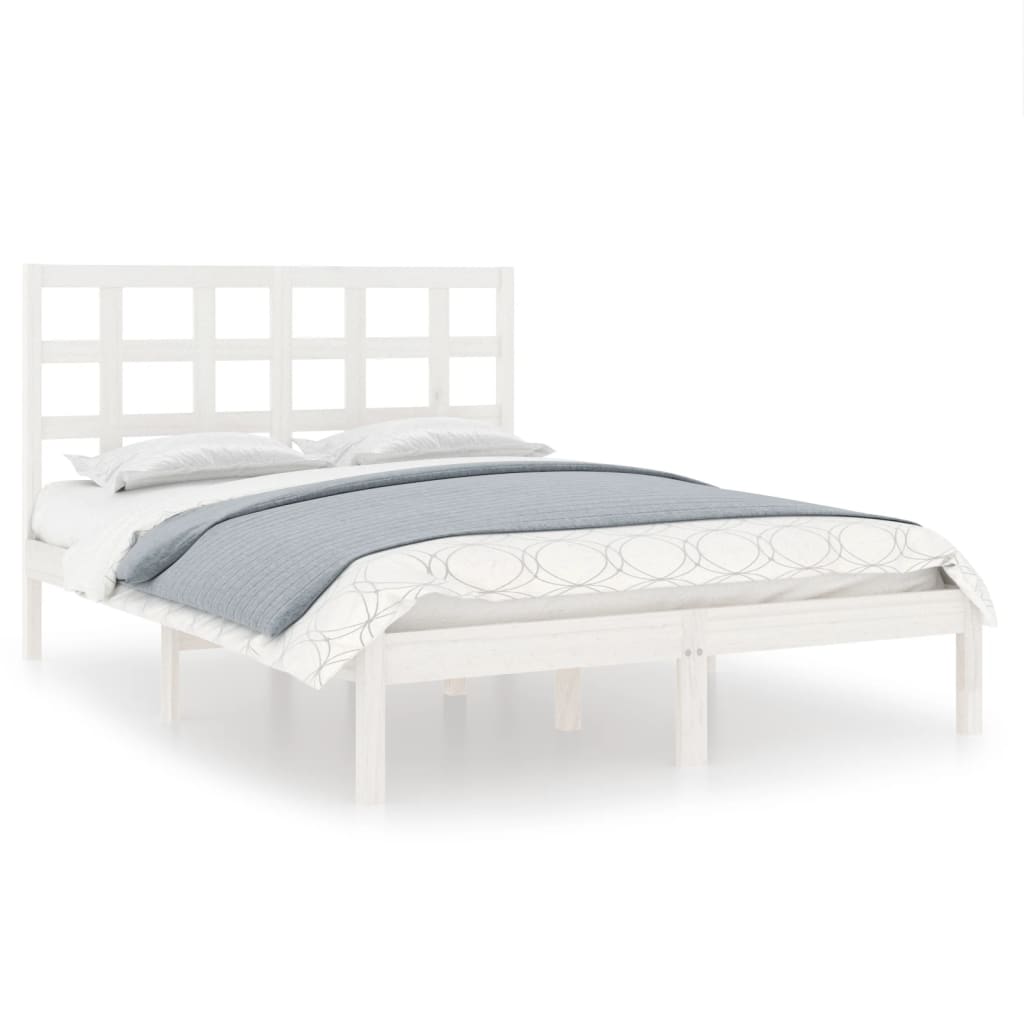 vidaXL Bedframe massief hout wit 140x190 cm