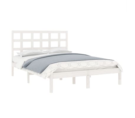 vidaXL Bedframe massief hout wit 150x200 cm