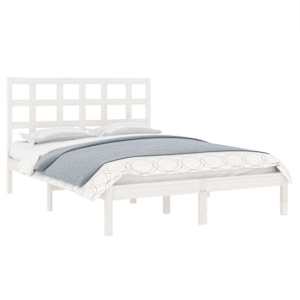 vidaXL Bedframe massief hout wit 150x200 cm
