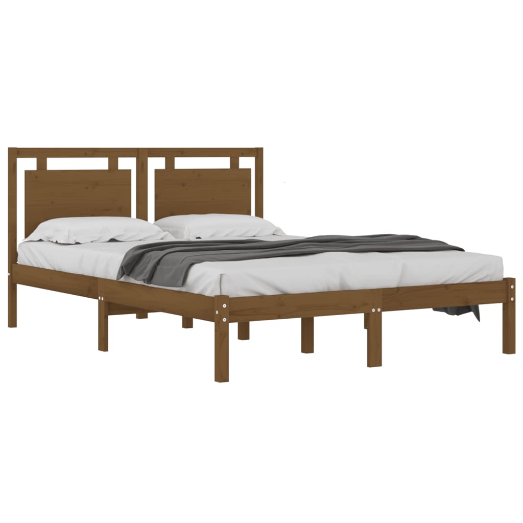 vidaXL Estrutura cama pequena de casal 120x190 cm madeira castanho-mel