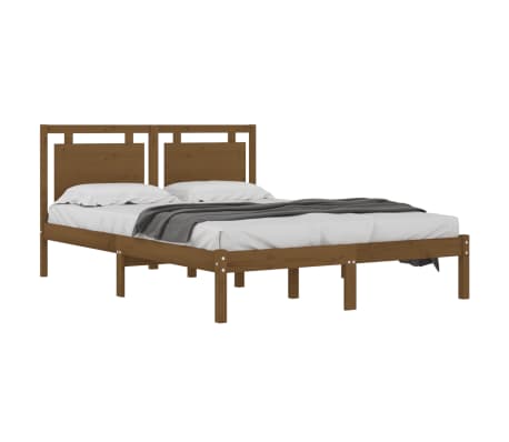 vidaXL Bed Frame without Mattress Honey Brown 120x190 cm Small Double Solid Wood