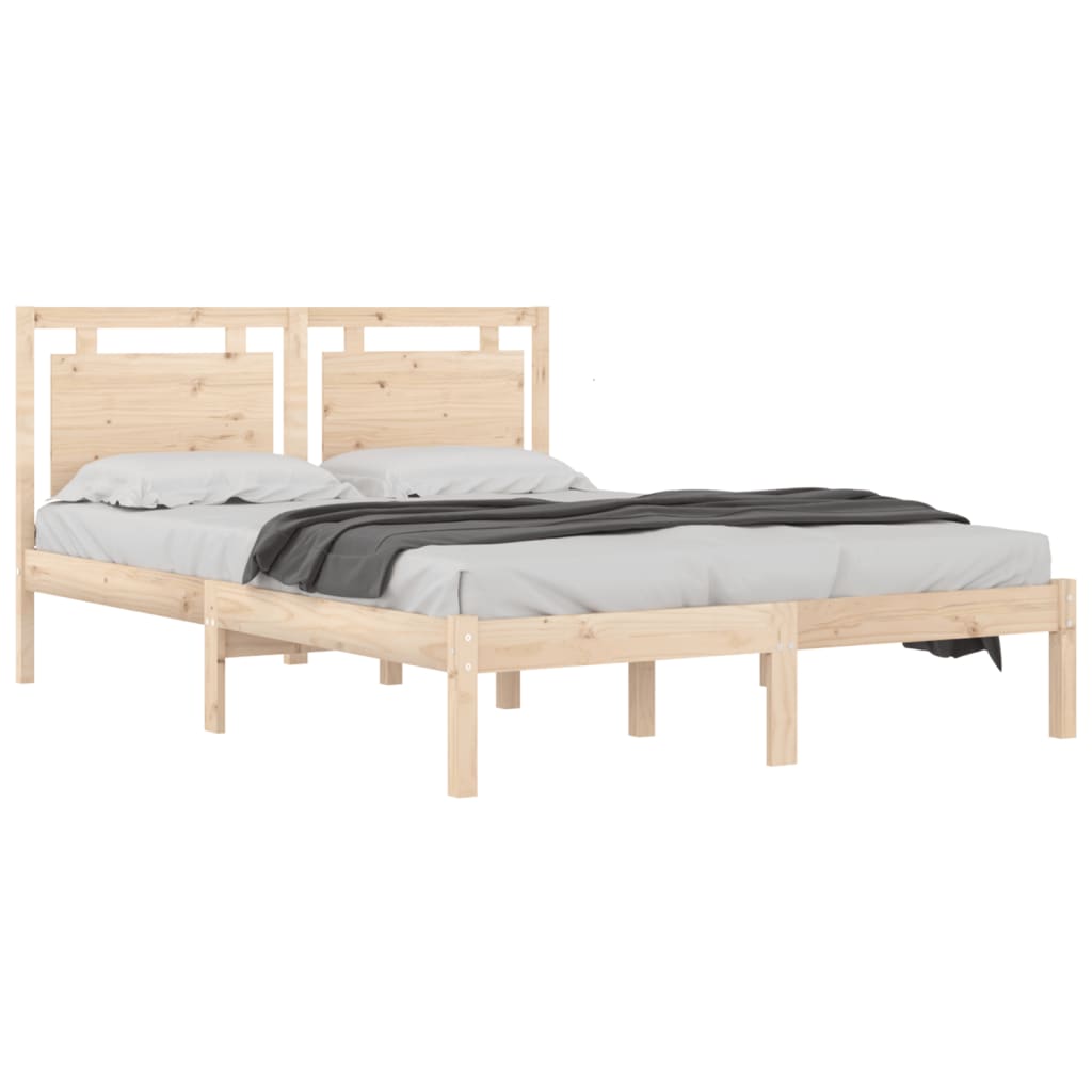 vidaXL Bedframe massief hout 140x190 cm afbeelding