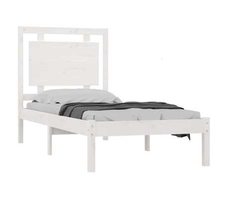vidaXL Sengeramme hvit heltre 90x200 cm