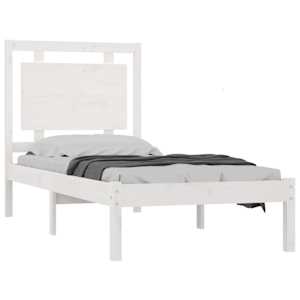 vidaXL Sengeramme hvit heltre 90x200 cm
