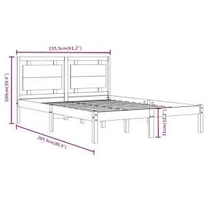 Rám postele masivní dřevo 150 x 200 cm King Size - obrázek 6