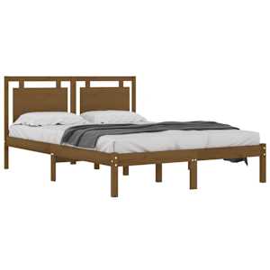 vidaXL Πλαίσιο Κρεβατιού Μελί 150 x 200 εκ. Μασίφ Ξύλο King Size