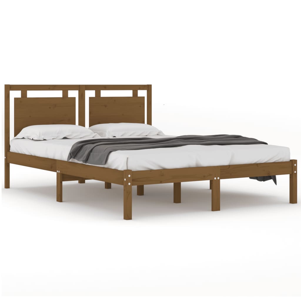 vidaXL Rám postele medově hnědý masivní dřevo 200 x 200 cm