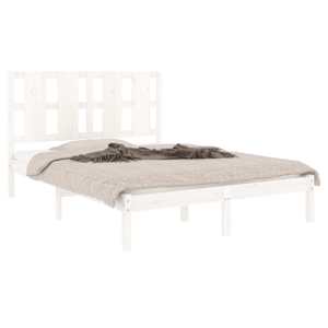 vidaXL Cadre de lit sans matelas blanc 120x190 cm bois massif
