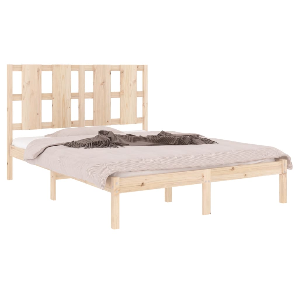 vidaXL Bedframe massief hout 135x190 cm afbeelding