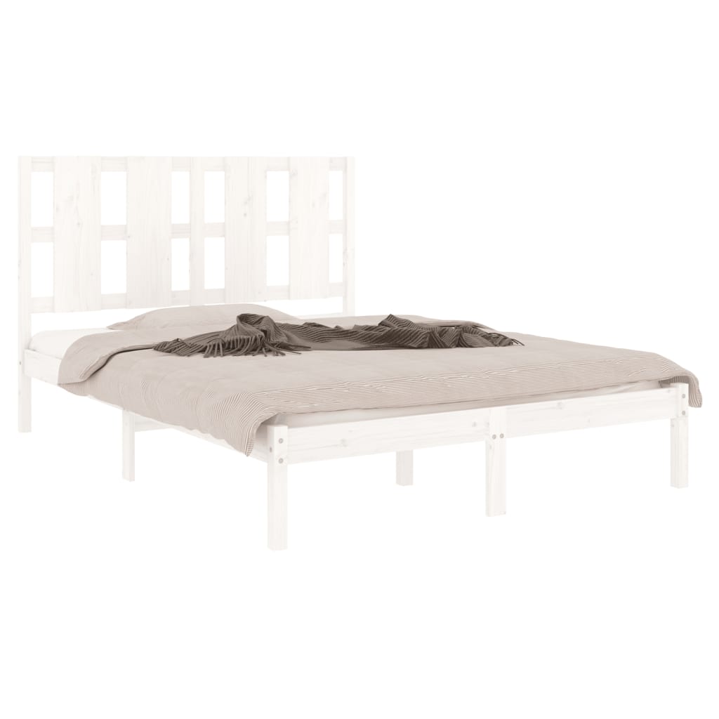 vidaXL Bedframe zonder matras massief grenenhout wit 120x200 cm afbeelding