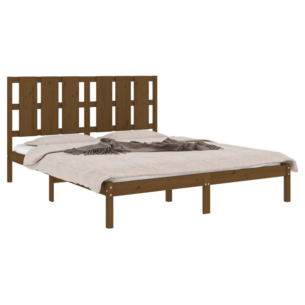 vidaXL Bedframe massief hout honingbruin 150x200 cm 5FT King Size