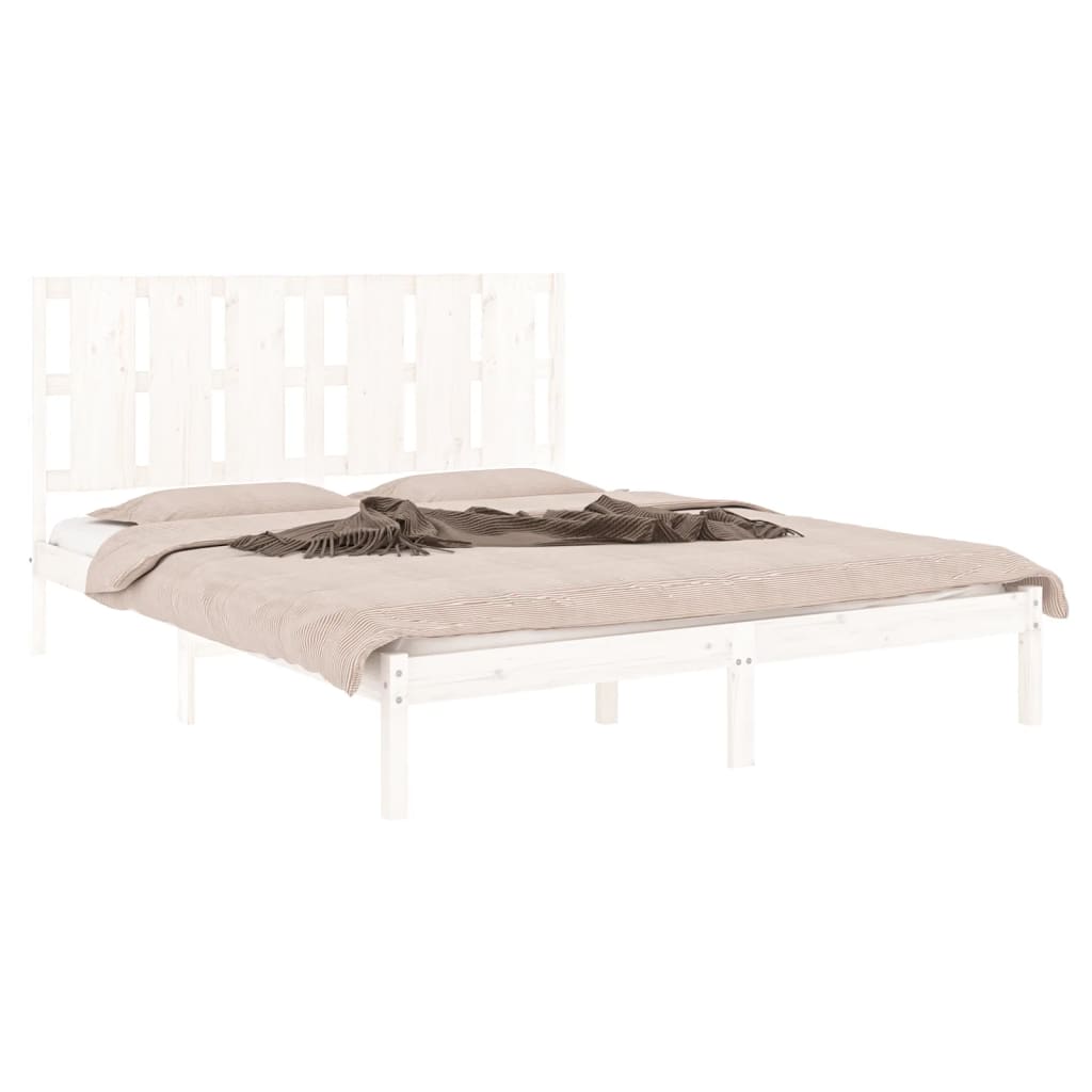 vidaXL Bedframe massief grenenhout wit 160x200 cm afbeelding