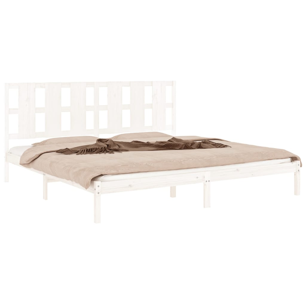 vidaXL Bedframe massief hout wit 180x200 cm 6FT Super King