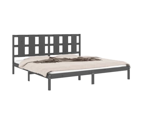 vidaXL Cadre de lit sans matelas gris 180x200 cm bois massif