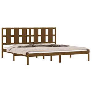 vidaXL Rama ł&oacute;żka, miodowy brąz, lite drewno, 180x200 cm