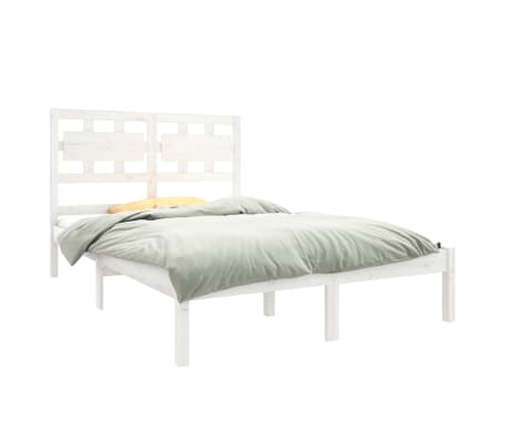 vidaXL Massivholzbett Wei&szlig; 120x190 cm