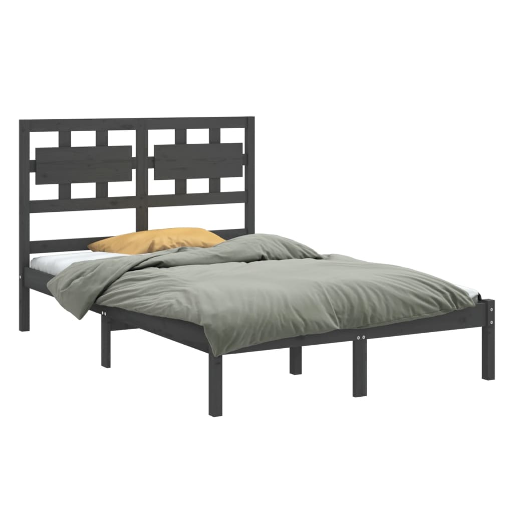 

vidaXL Bedframe massief hout grijs 120x200 cm