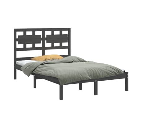 vidaXL Bed Frame without Mattress Grey 120x200 cm Solid Wood