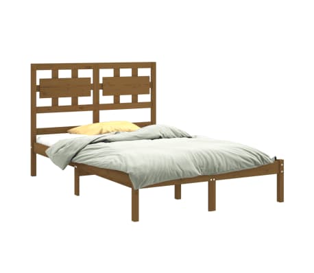 vidaXL Πλαίσιο Κρεβατιού Μελί 150 x 200 εκ. Μασίφ Ξύλο King Size