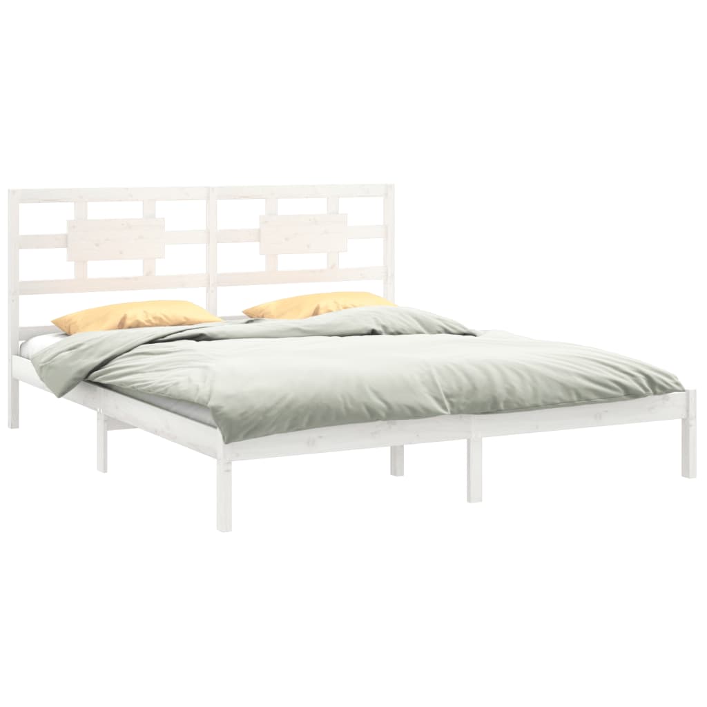 vidaXL Bedframe massief hout wit 160x200 cm afbeelding
