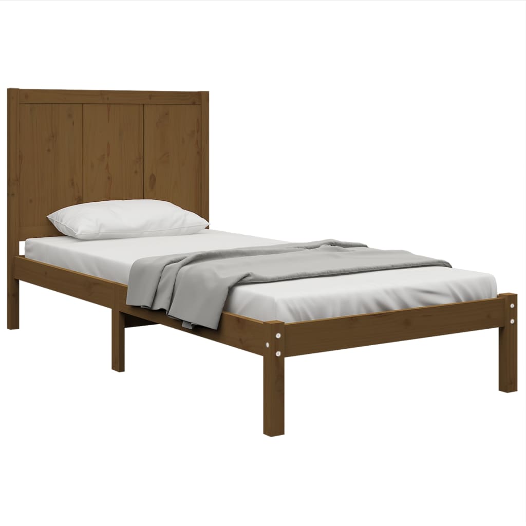 vidaXL Bedframe massief grenenhout honingbruin 90x190 cm 3FT Single