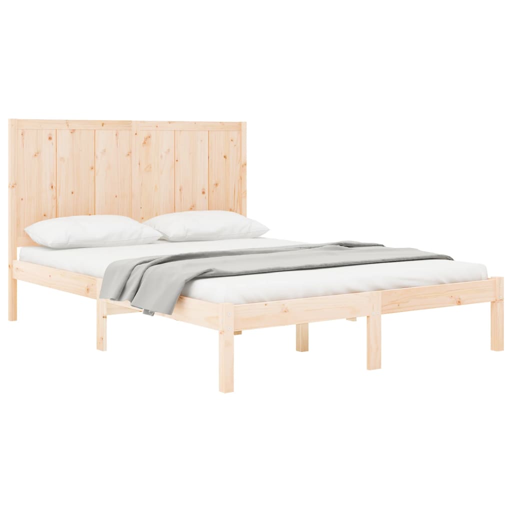 vidaXL Estrutura de cama dupla pequena 4FT 120x190 cm pinho maciço