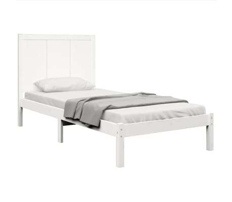 vidaXL Bed Frame White Solid Wood Pine 90x200 cm