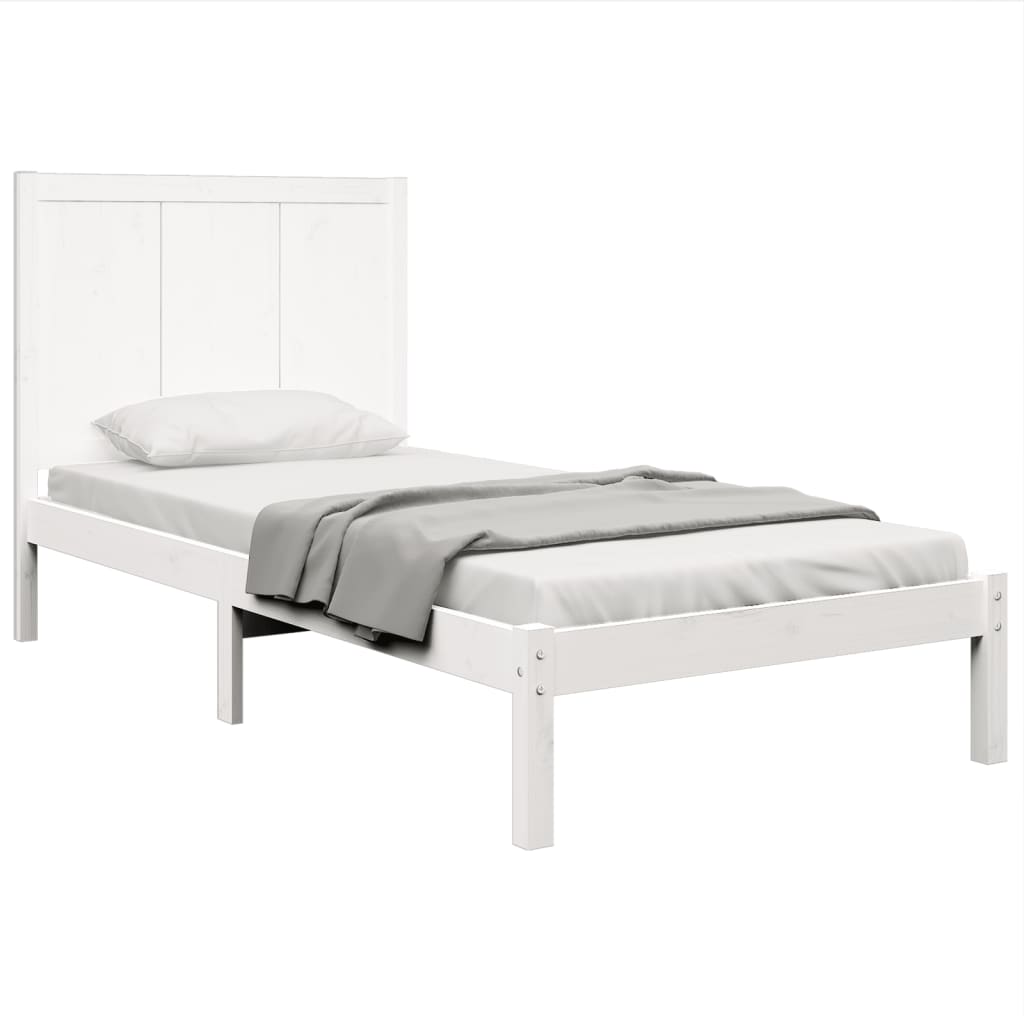 

vidaXL Bedframe massief grenenhout wit 100x200 cm