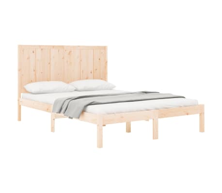 vidaXL Bed Frame without Mattress 150x200 cm King Size Solid Wood Pine