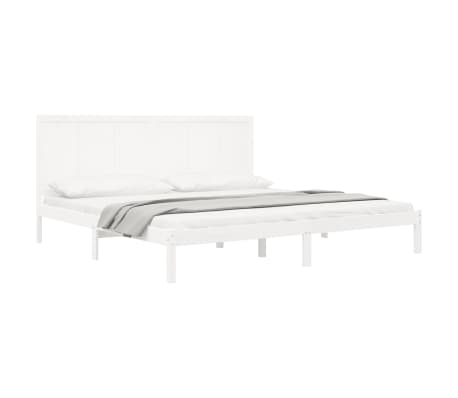 vidaXL Lovos rėmas be čiužinio, baltas, 180x200cm, pu&scaron;ies masyvas