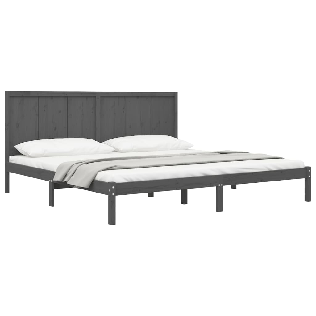 

vidaXL Bedframe massief grenenhout grijs 180x200 cm 6FT Super King