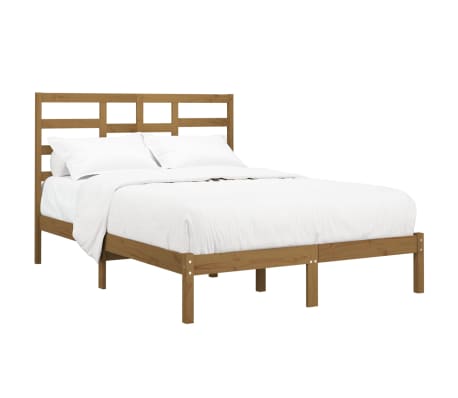 vidaXL Bed Frame without Mattress Honey Brown Solid Wood 120x190 cm Small Double