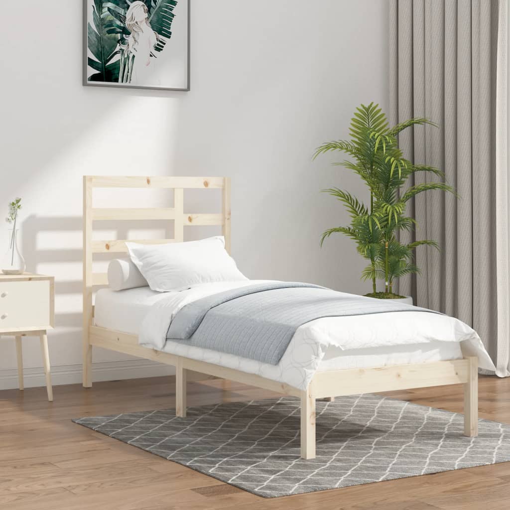 vidaXL Rama ��ka, lite drewno, 90x200 cm