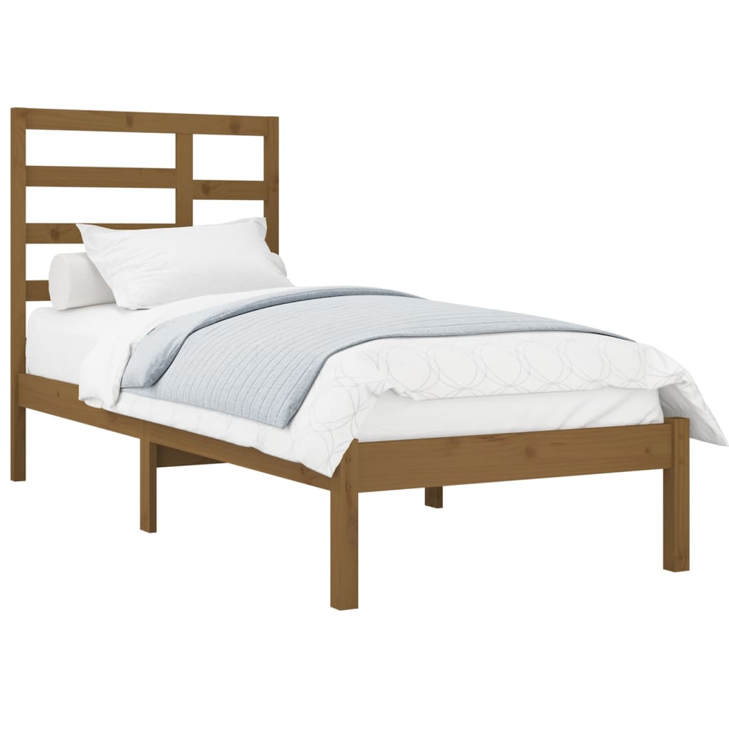 vidaXL Bedframe massief hout honingbruin 100x200 cm