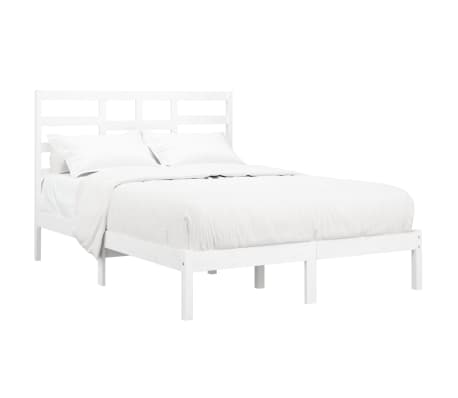 vidaXL Bed Frame White Solid Wood 150x200 cm King Size