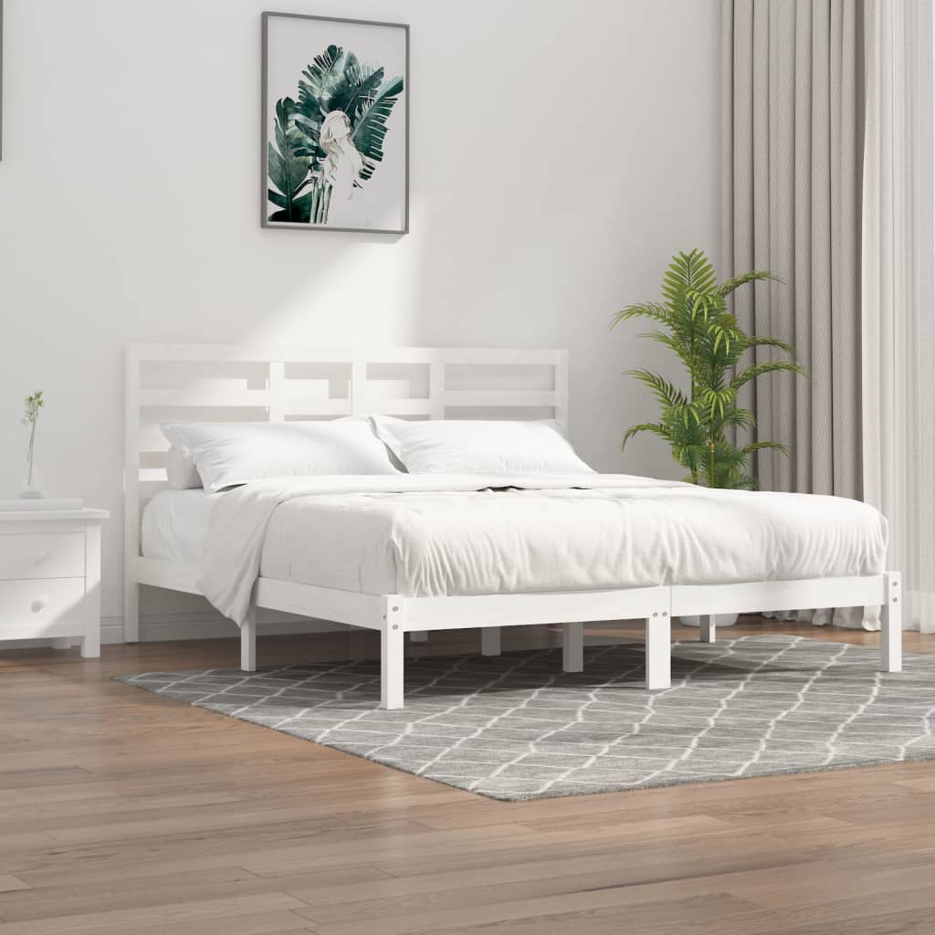 vidaXL Rama ka, biaa, lite drewno, 200 x 200 cm