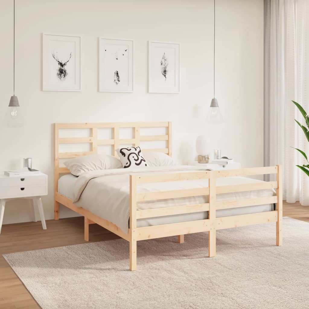 vidaXL Cadru de pat Small Double 4FT, 120×190 cm, lemn masiv 120x190 imagine noua