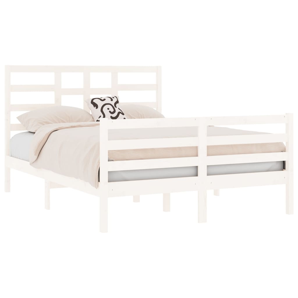 vidaXL Bedframe massief hout wit 120x190 cm afbeelding