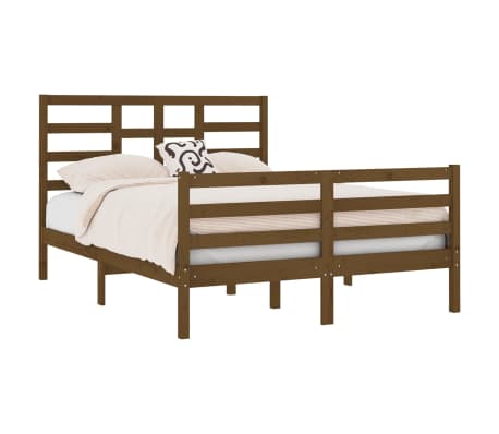 vidaXL Estrutura cama pequena de casal 120x190 cm madeira castanho-mel