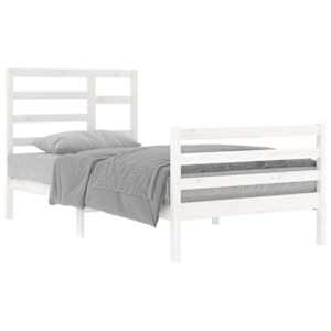 vidaXL Sengeramme hvit heltre 100x200 cm