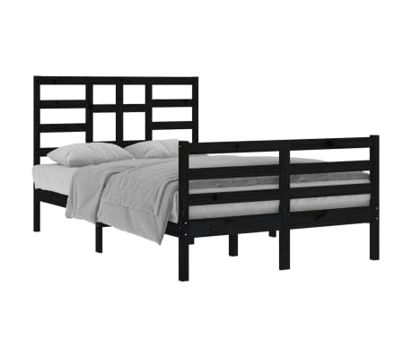 vidaXL Cadre de lit sans matelas noir bois massif 120x200 cm