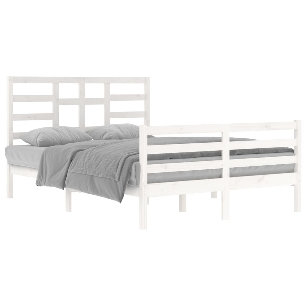 vidaXL Bedframe massief hout wit 140x200 cm afbeelding