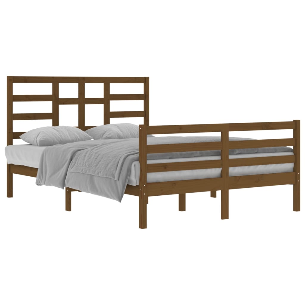 vidaXL Bedframe massief hout honingbruin 140x200 cm