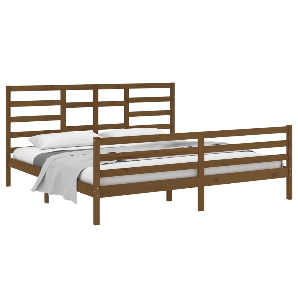 vidaXL Bedframe massief hout honingbruin 200x200 cm